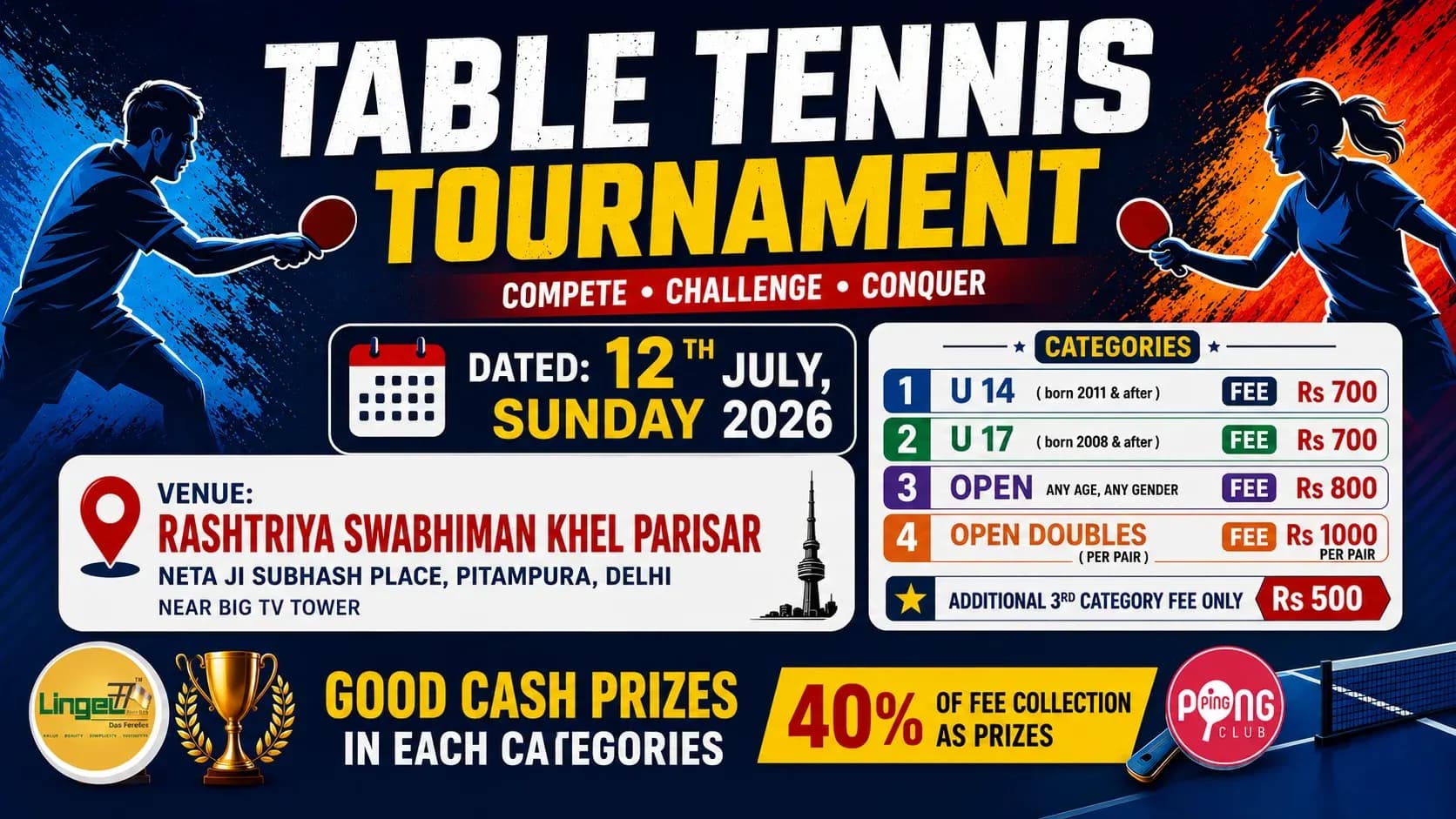 Table Tennis Tournament 2026 | Compete • Challenge • Conquer